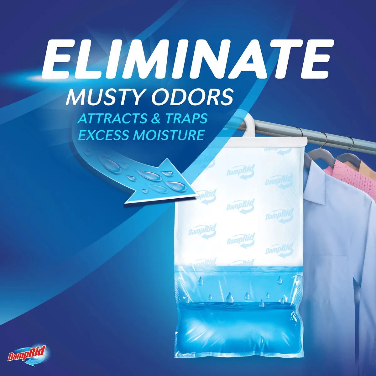DampRid Absorbente de Humedad para Colgar - Pack de 3 Piezas Aroma Fresco