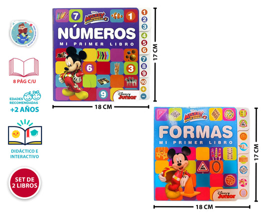 Set De 2 Libros Mickey Mis Primeras Palabras Y Los Colores