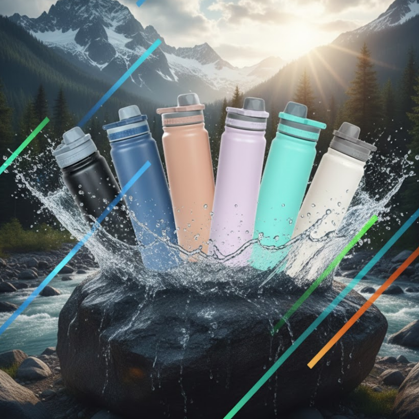 Botella Térmica Deportiva de Doble Pared. Ideal para "Peak Performance" 800 ml