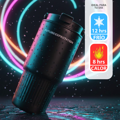 Termo de Acero Inoxidable 700ml con Asa - Botella Térmica Antigoteo de Alta Resistencia - Mantiene Temperatura 12 Horas - Disponible en Negro, Blanco y Magenta.