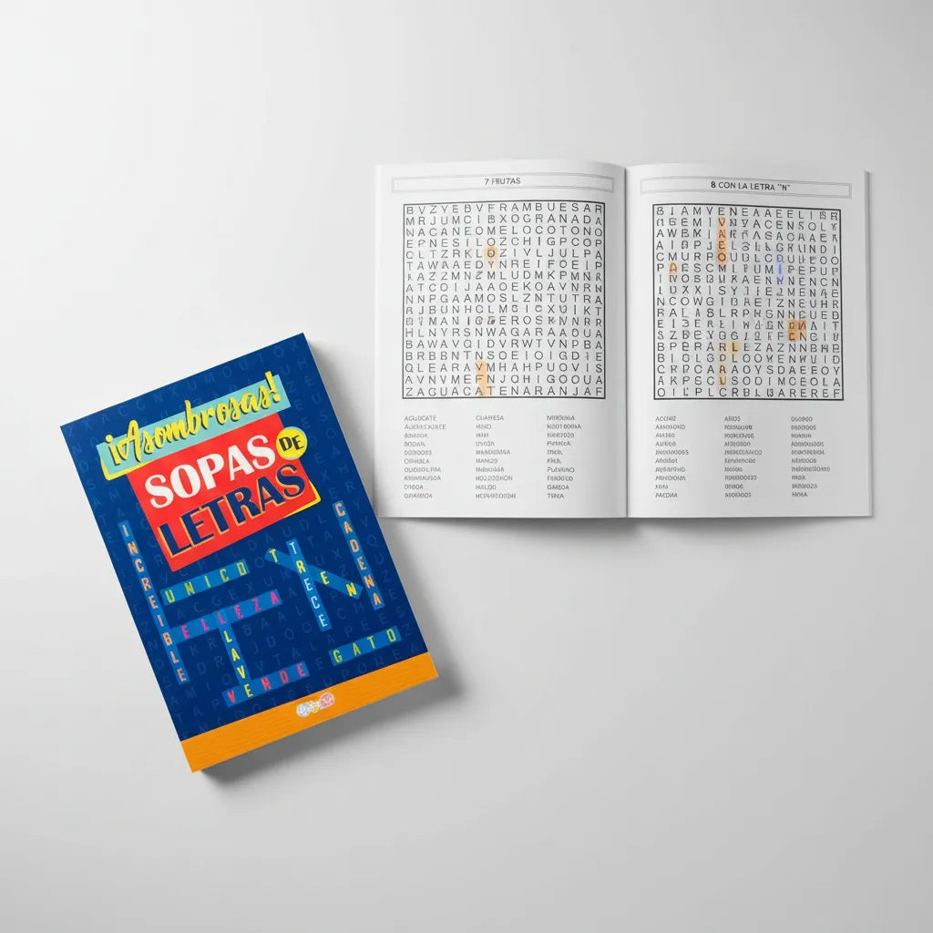 Set De 4 Libros De  Asombrosas Sopas De Letras Pasatiempos