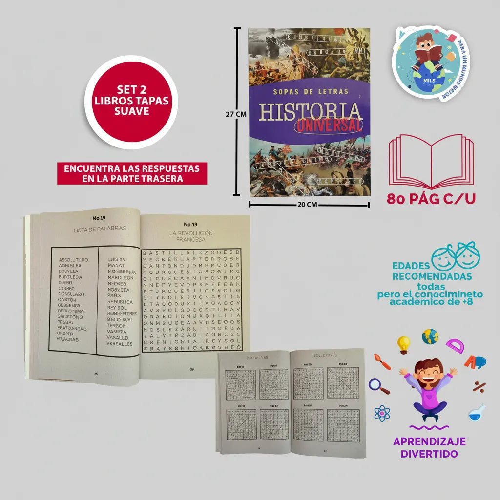 Set De 2 Sopas De Letras Historia Y Geografía 80 Págs