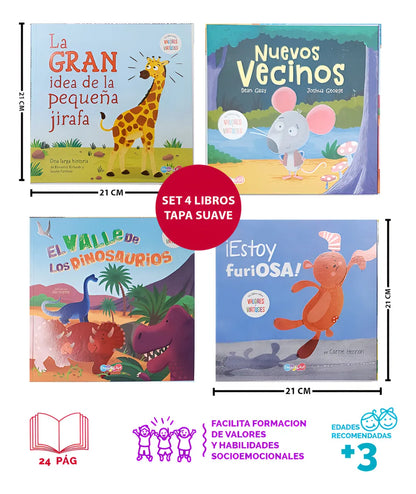 Set De 4 Libros Cuentos Para Niños Valores Y Virtudes
