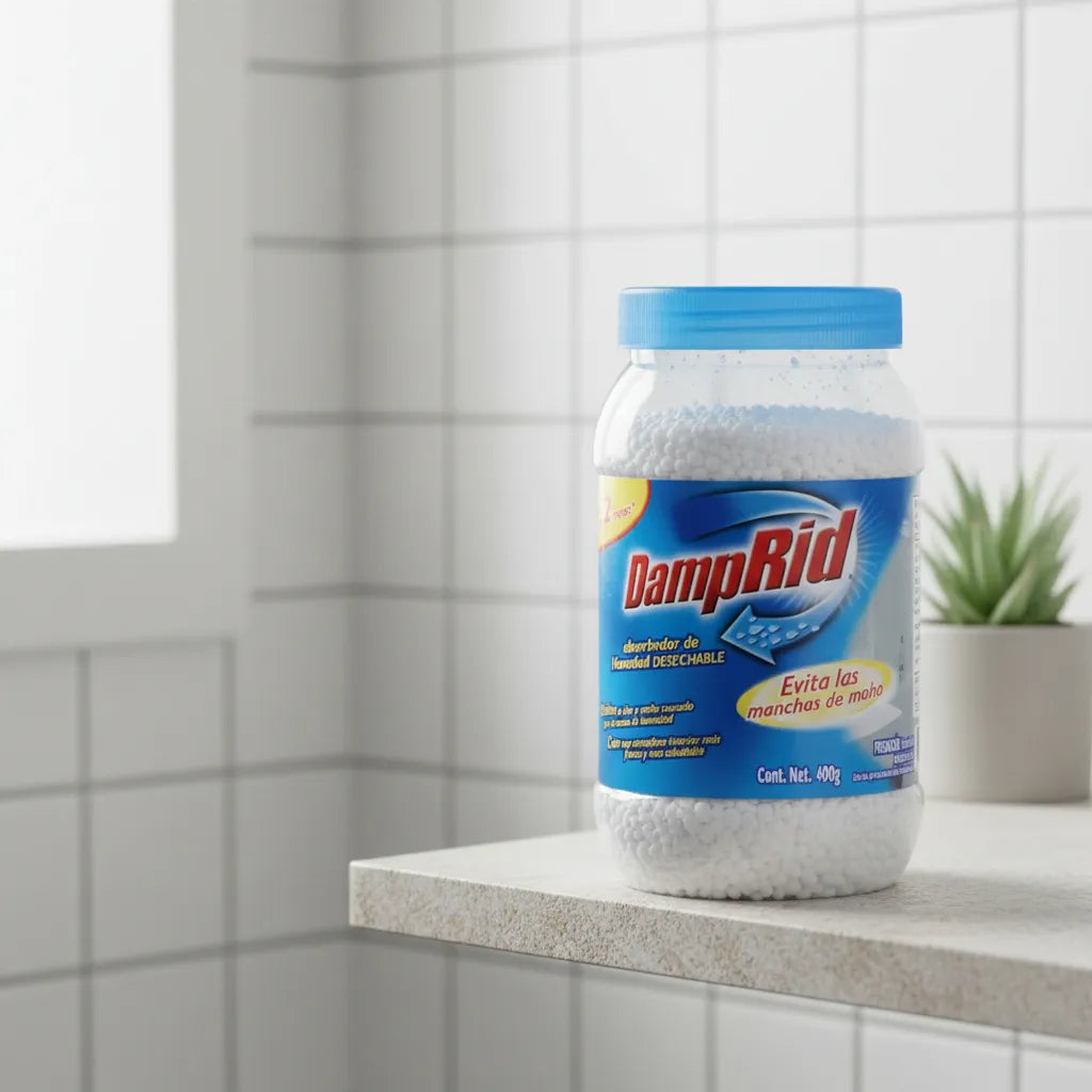Absorbedor de Humedad DampRid Frasco 400g - Elimina Olores y Moho