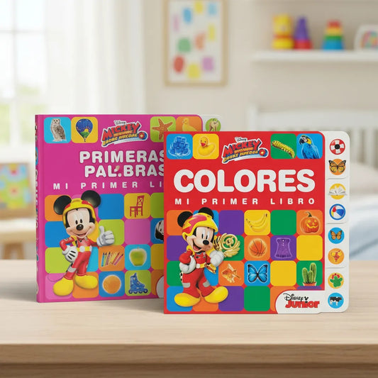 Set De 2 Libros Mickey  Mis Primeras Palabras Y Los Colores