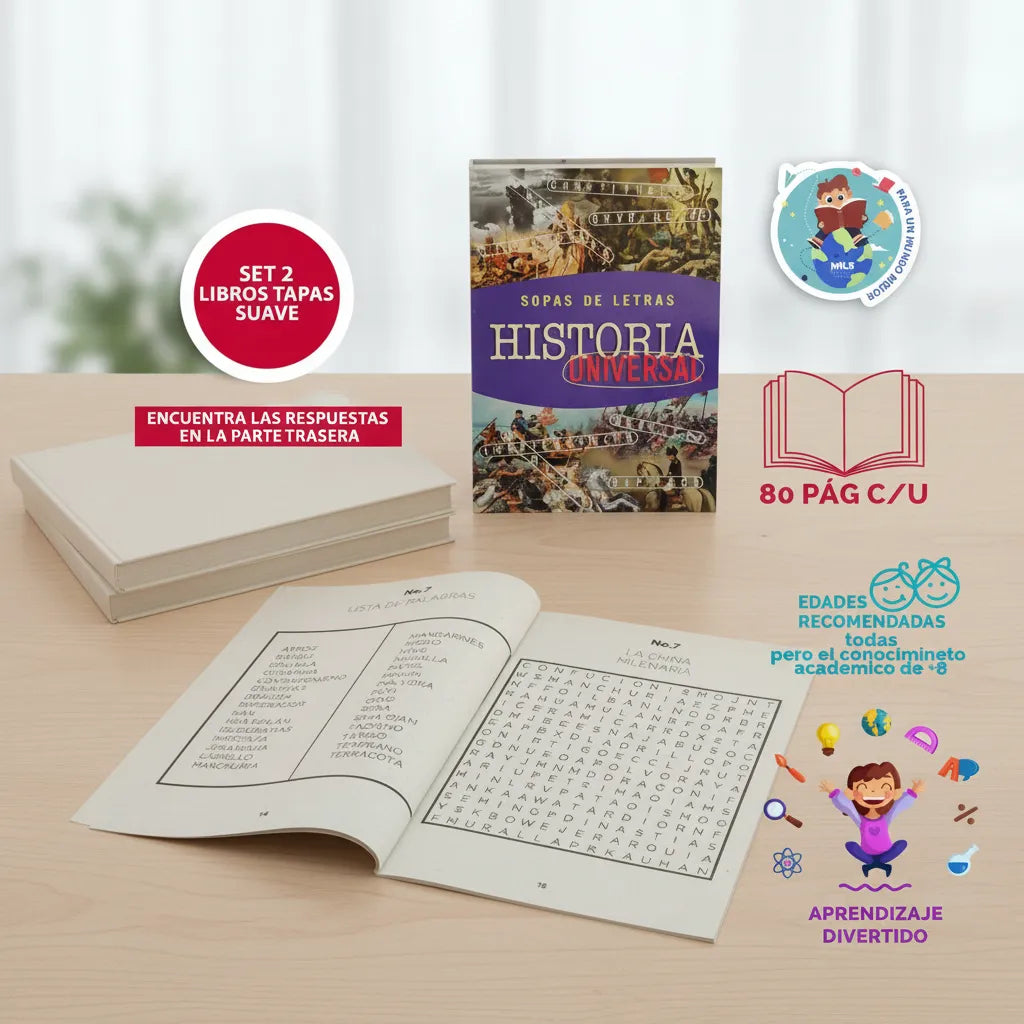 Set De 2 Sopas De Letras Historia Y Geografía 80 Págs