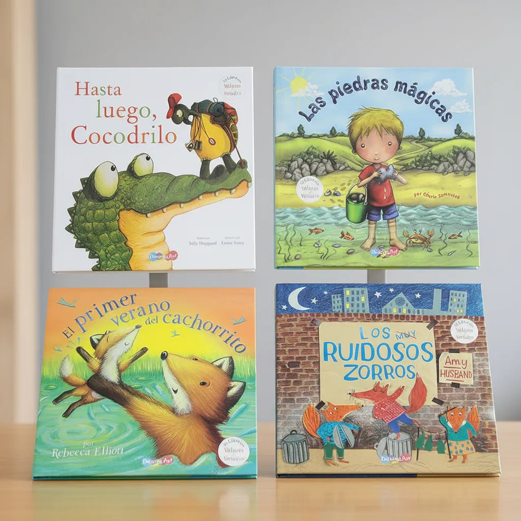 Set 4 Libros De Cuentos De Animales Con Valores Y Virtudes