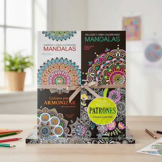 Set De 4 Libros Para Colorear Mándalas. Relájate E Inspírate