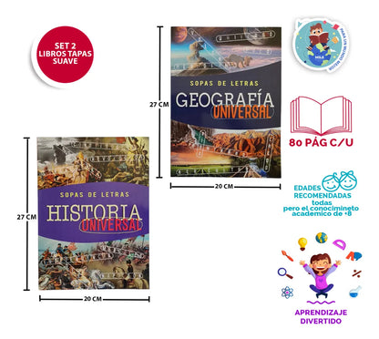 Set De 2 Sopas De Letras Historia Y Geografía 80 Págs