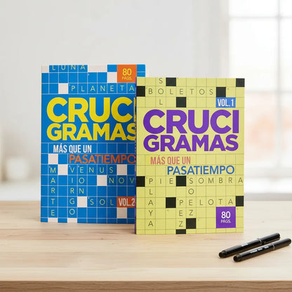 Set De 2 Crucigramas Vol. 1 Y 2 80 Páginas C/u