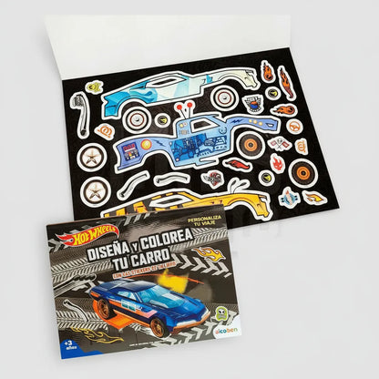 Set 2 Blocks Para Colorear + Stickers Crea Tu Hot Wheels