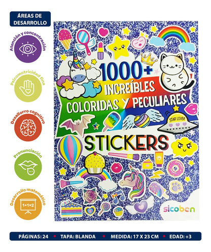 Libro Infantil Pegando 1000 + Stickers Increíbles