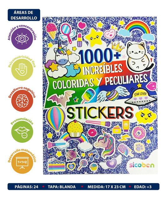 Libro Infantil Pegando 1000 + Stickers Increíbles