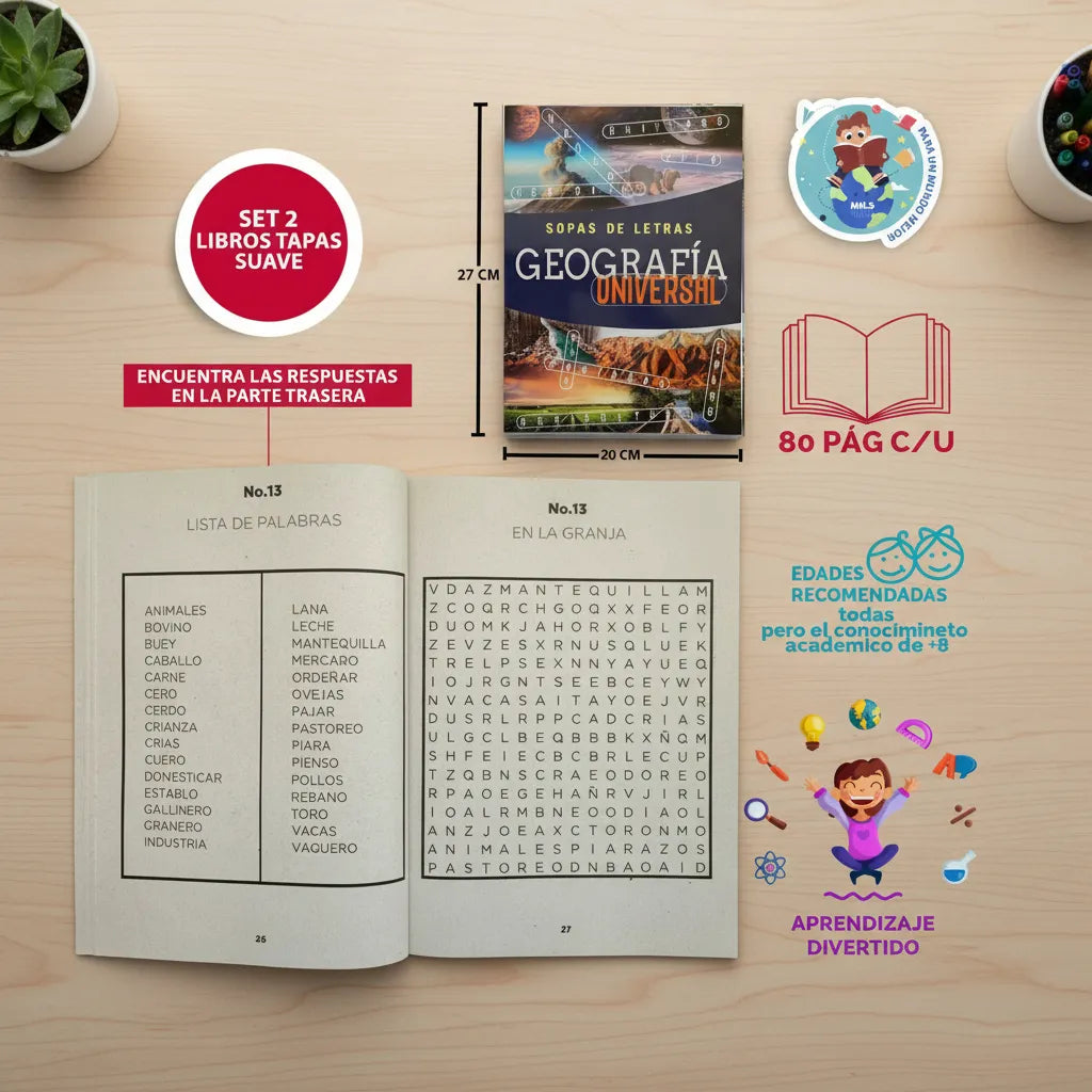 Set De 2 Sopas De Letras Historia Y Geografía 80 Págs