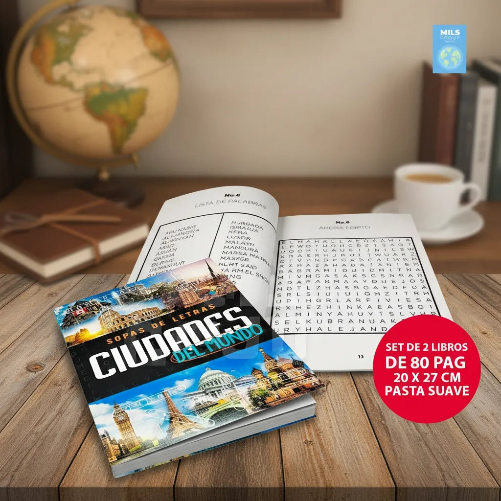 Set De 2 Sopas De Letras Ciudades Y Viajes Por El Mundo, De Vision St. Editorial Dreams Art, Tapa Blanda En Español, 2021