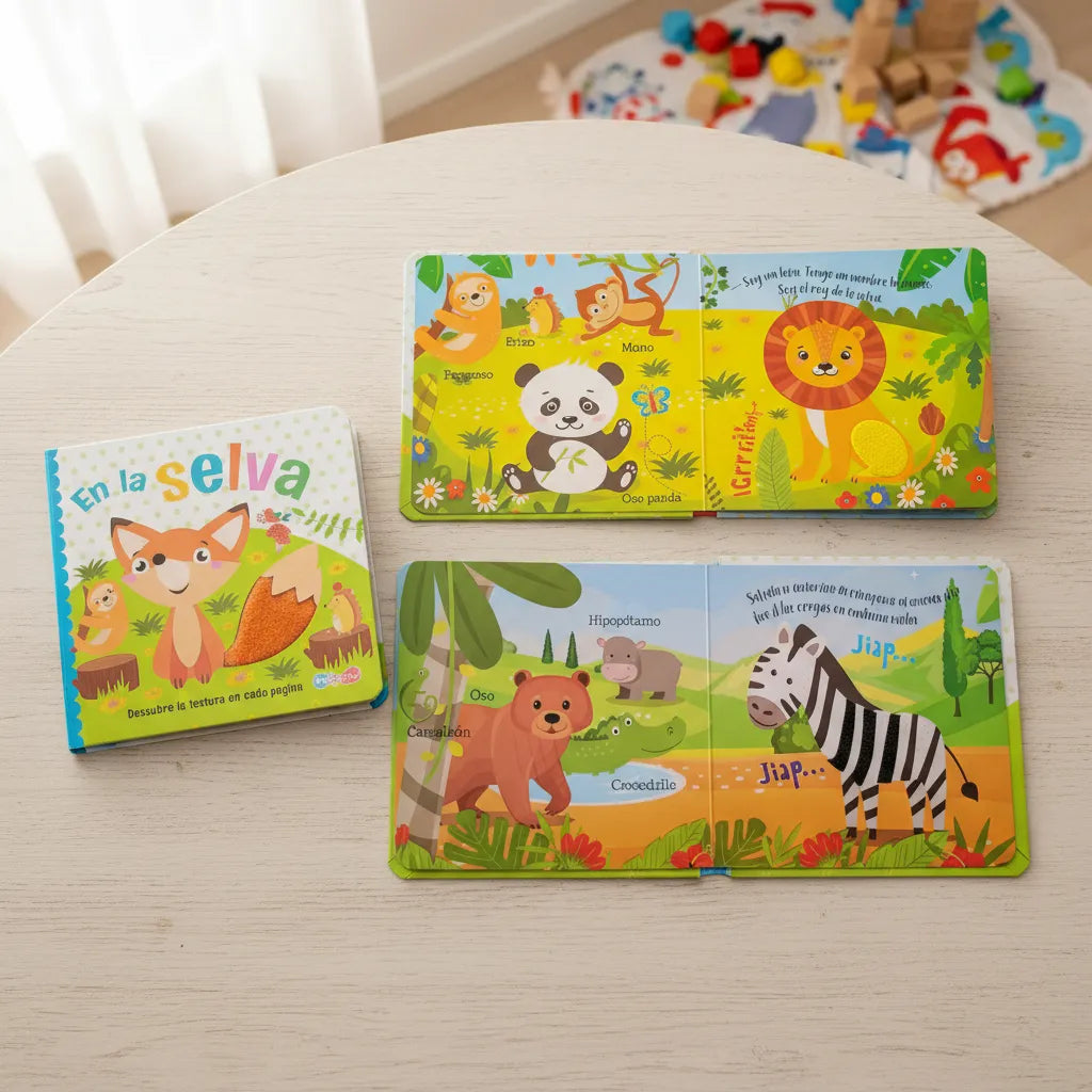 Set De 4 Libros Para Niños Toca Y Siente Texturas +2 Años