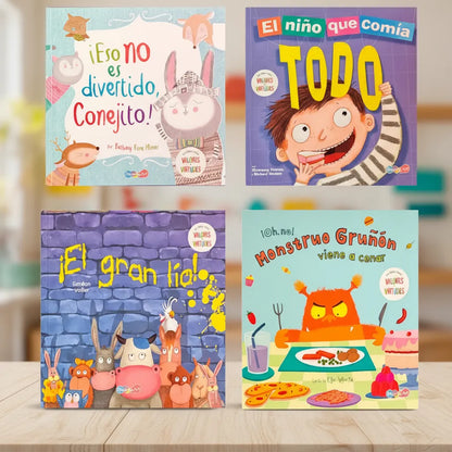 Set 4 Libros De Cuentos: Valores Y Virtudes Infantiles Vol 5