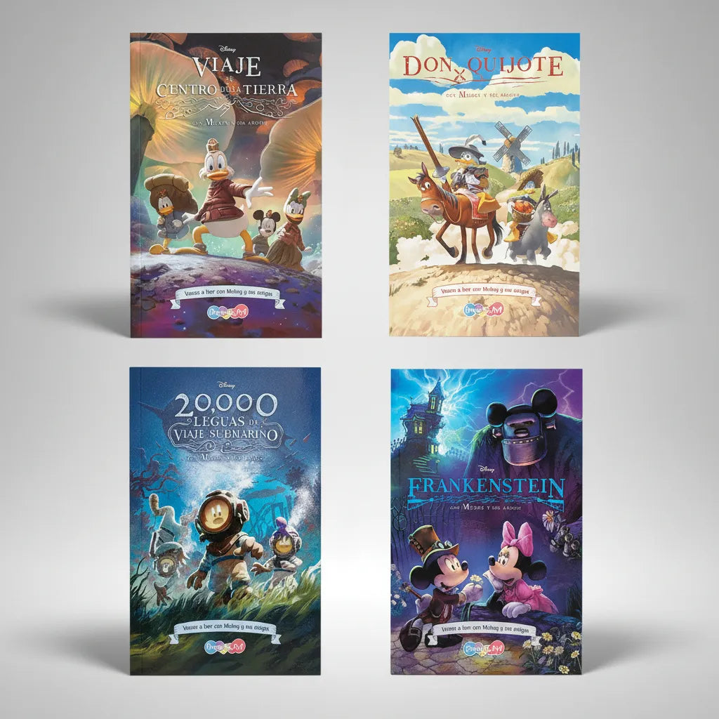4 Libros Clásicos Literatura Infantil Vol. 2 Disney Mickey +6 Años