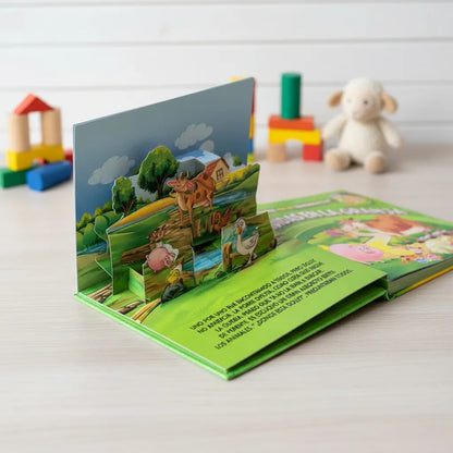 2 Cuentos Pop Up 3d- Aventuras Jungla Y Granja +4 Años