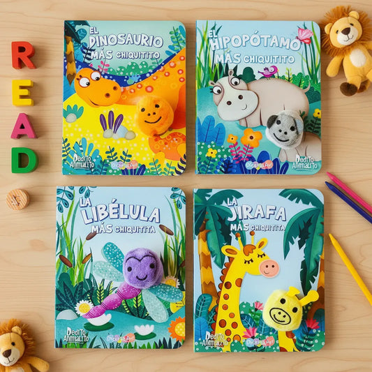Set De 4 Libros Para Niños- Dedito Animalito Marioneta