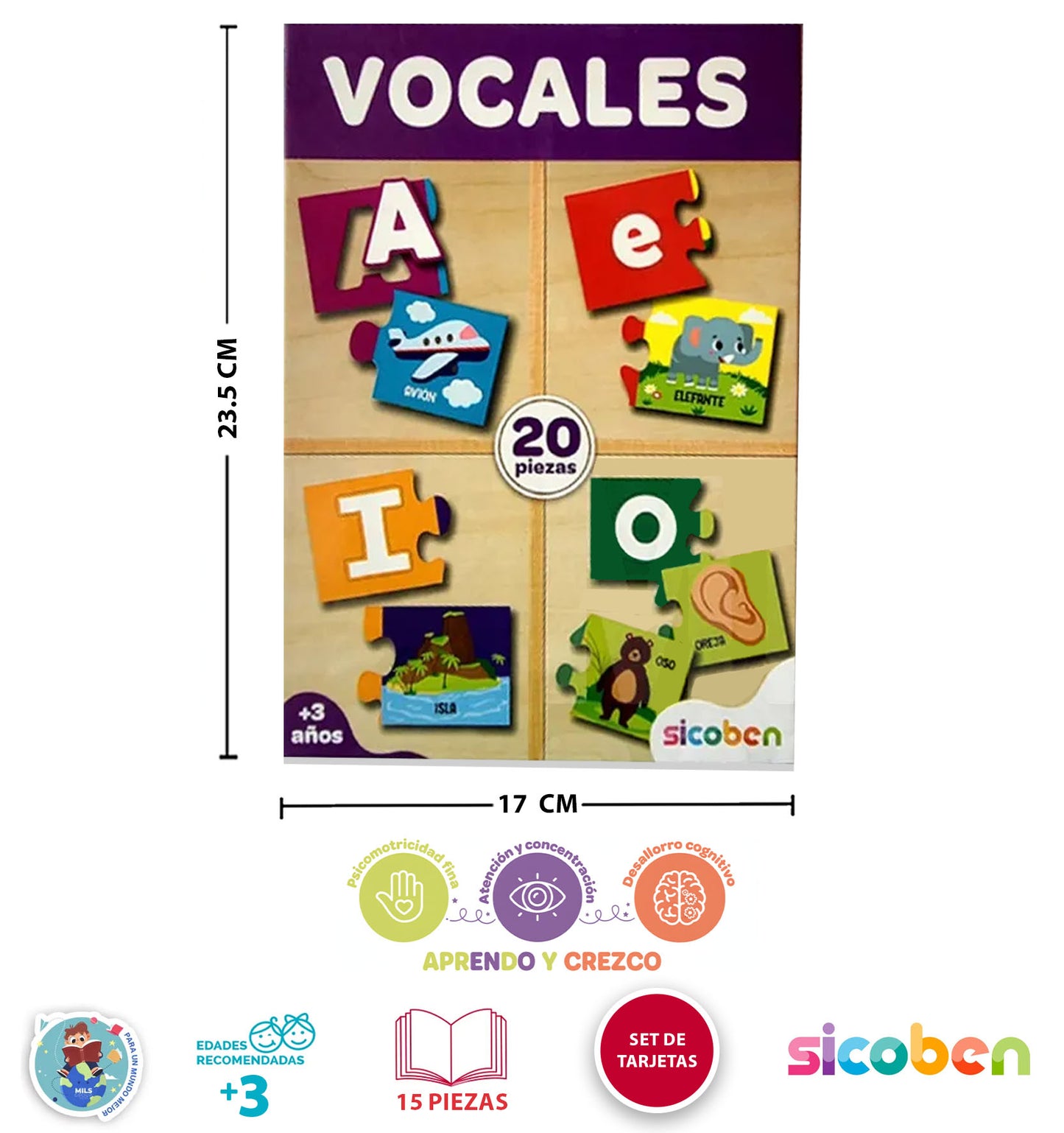 Juego Didactico Pzs Tipo Rompecabezas De Vocales