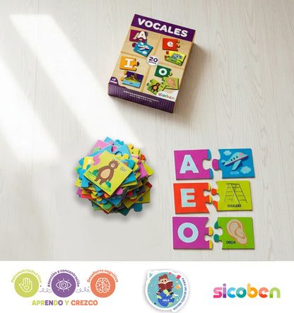 Juego Didactico Pzs Tipo Rompecabezas De Vocales