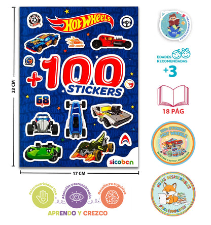 Libro: 100 + Stickers Hot Wheels. +100 Increibles Stickers