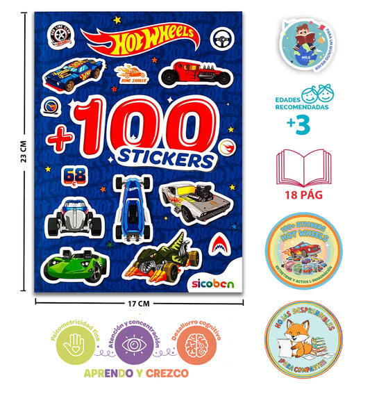 Libro: 100 + Stickers Hot Wheels. +100 Increibles Stickers