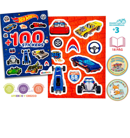 Libro: 100 + Stickers Hot Wheels. +100 Increibles Stickers