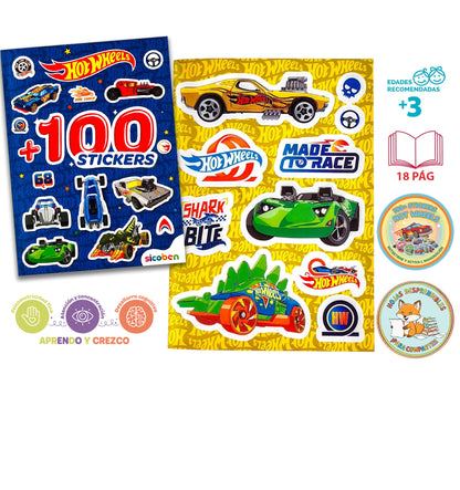 Libro: 100 + Stickers Hot Wheels. +100 Increibles Stickers