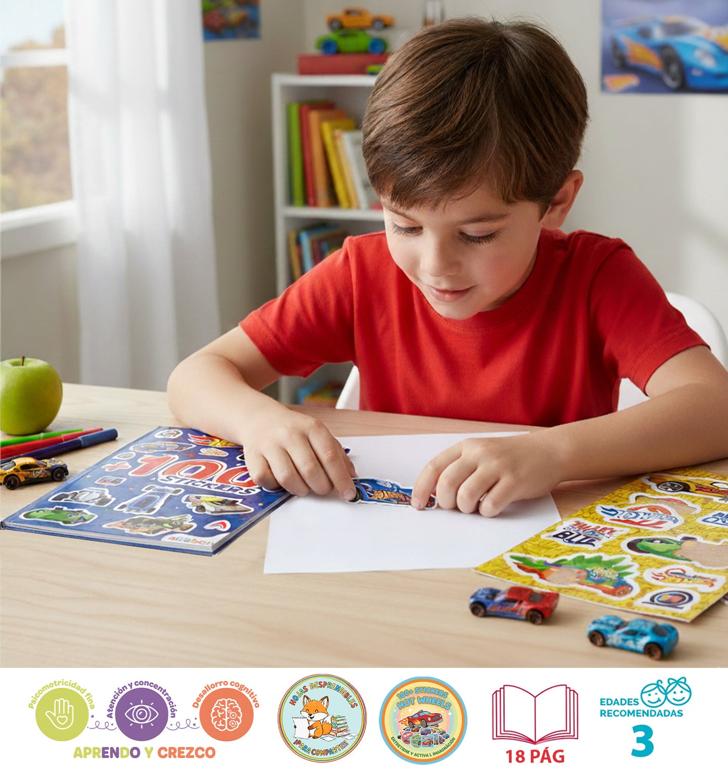 Libro: 100 + Stickers Hot Wheels. +100 Increibles Stickers