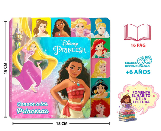Libro Para Niños Conoce A Las Princesas Disney Pasta Dura