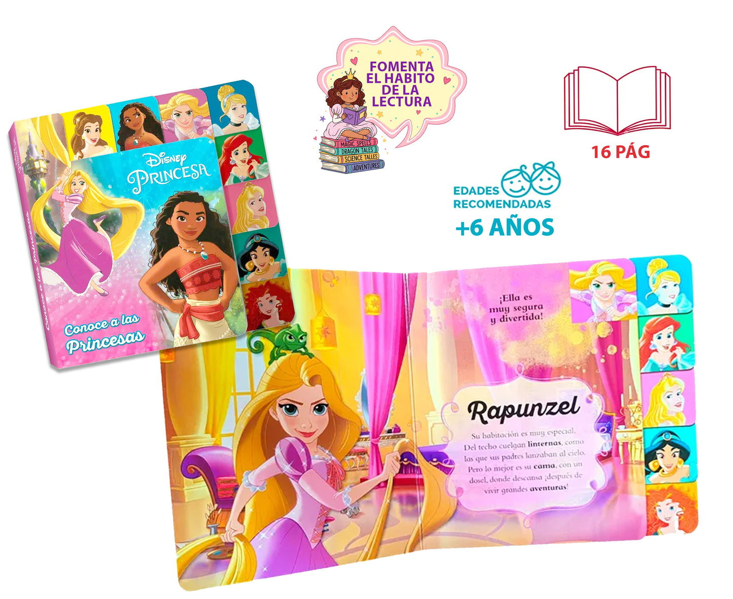 Libro Para Niños Conoce A Las Princesas Disney Pasta Dura