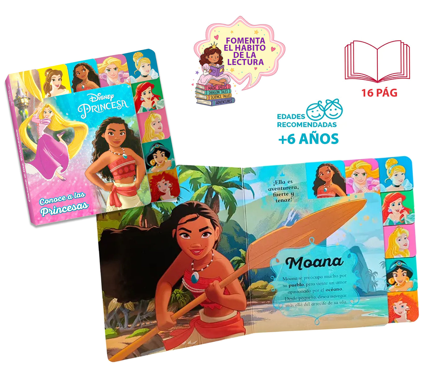 Libro Para Niños Conoce A Las Princesas Disney Pasta Dura