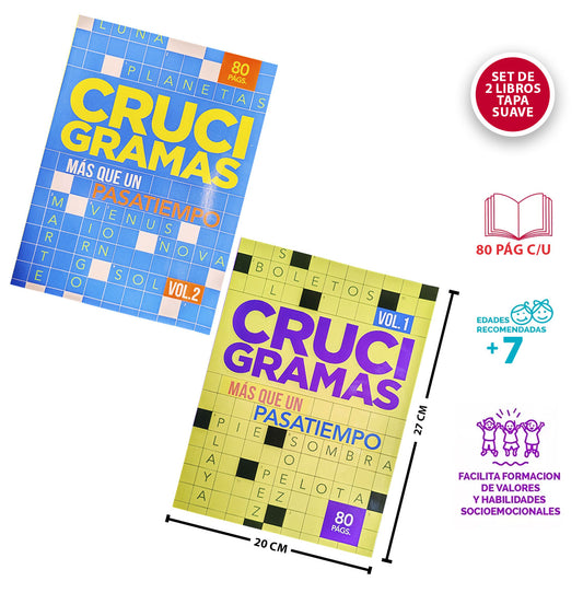 Set De 2 Crucigramas Vol. 1 Y 2 80 Páginas C/u