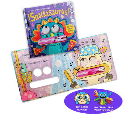 Set De 2 Libros Para Niños Ojos Movibles Y Zipper