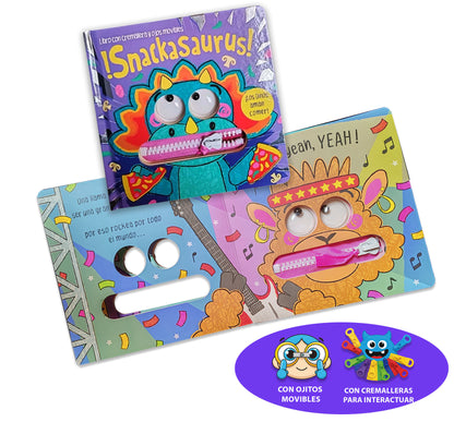 Set De 2 Libros Para Niños Ojos Movibles Y Zipper