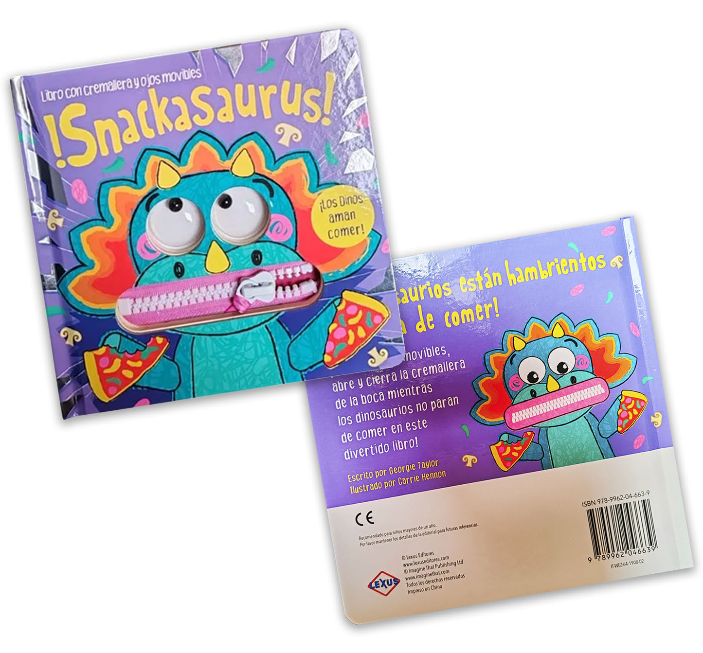 Set De 2 Libros Para Niños Ojos Movibles Y Zipper