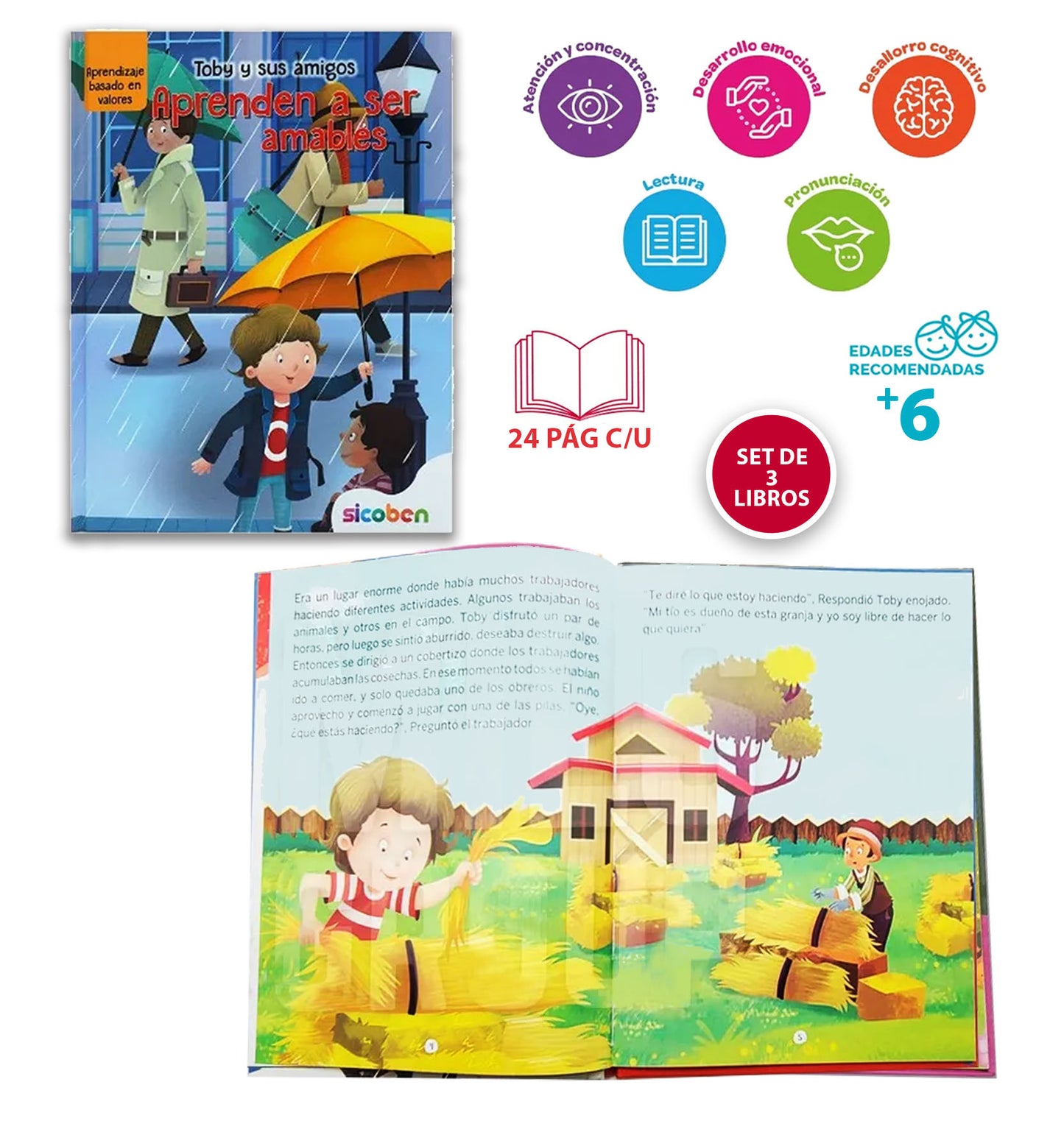 Set De 3 Libros De Valores Para Niños- Creciendo En Familia