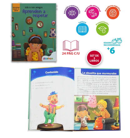 Set De 3 Libros De Valores Para Niños- Creciendo En Familia